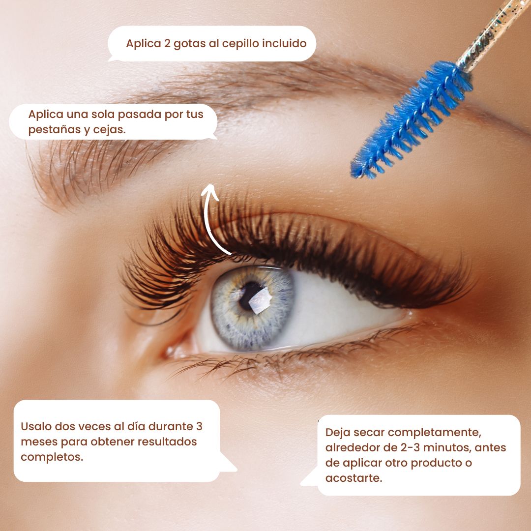 Suero UP crece pestañas 30ml - Tratamiento Fortalecedor y Alargador para Pestañas y Cejas - Potenciador de Pestañas con Ingredientes Naturales - Suero para el crecimiento y el grosor de las pestañas y cejas