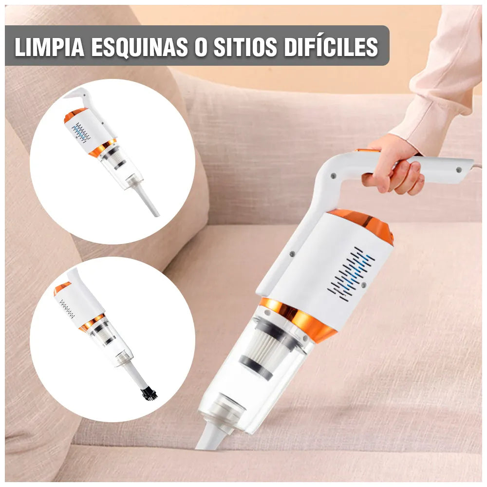 La aspiradora de mano vertical inalámbrica 3 en 1 es la solución perfecta para mantener tu hogar limpio y ordenado. Su diseño versátil te permite usarla como aspiradora vertical, de mano o escoba, adaptándose a todas tus necesidades de limpieza.